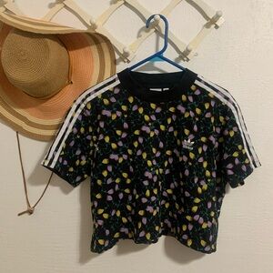 Black Floral Adidas Women’s Top Size Large